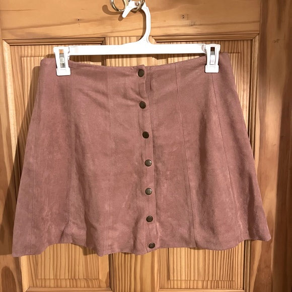 Altar’d State Pink Suede Skirt - Picture 2 of 2